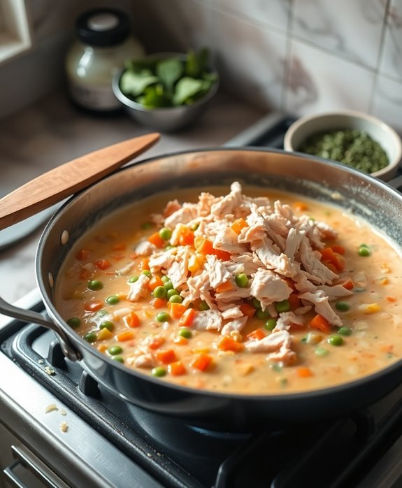 add chicken to mixture