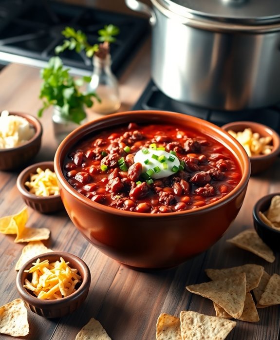 chili cooking instructions provided
