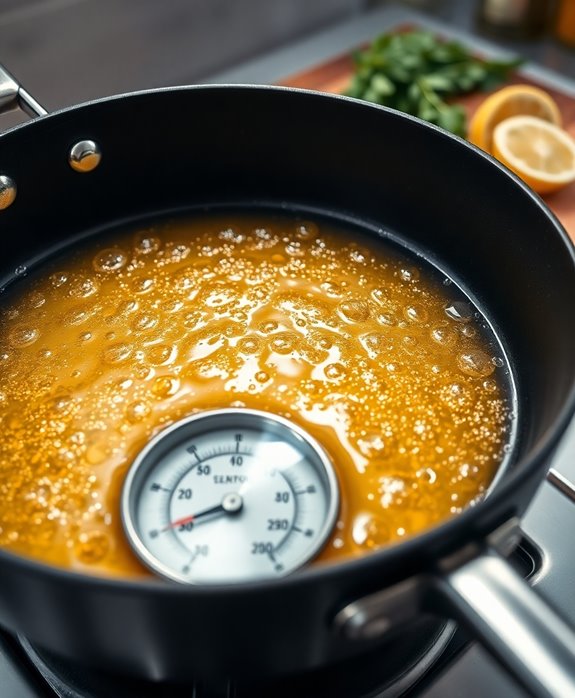 heat oil to 350 f