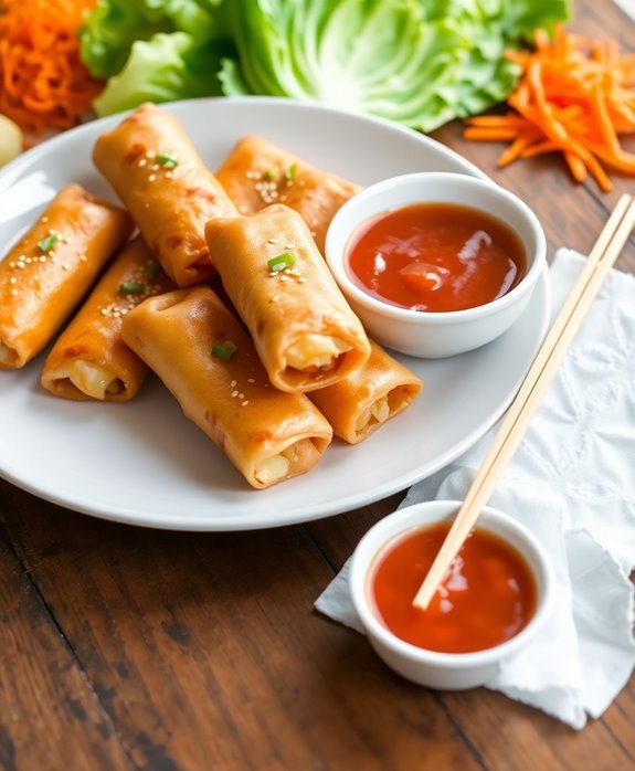 savory salmon egg rolls