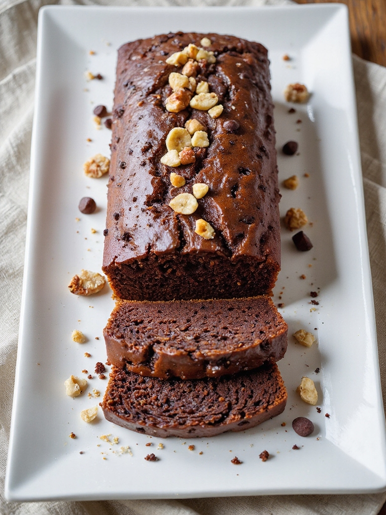 chocolate hazelnut swirled banana bread