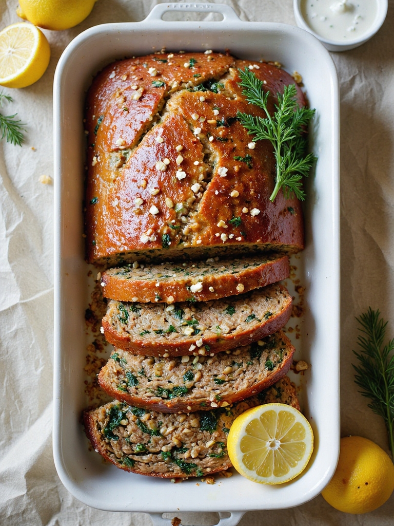 mediterranean spinach feta meatloaf