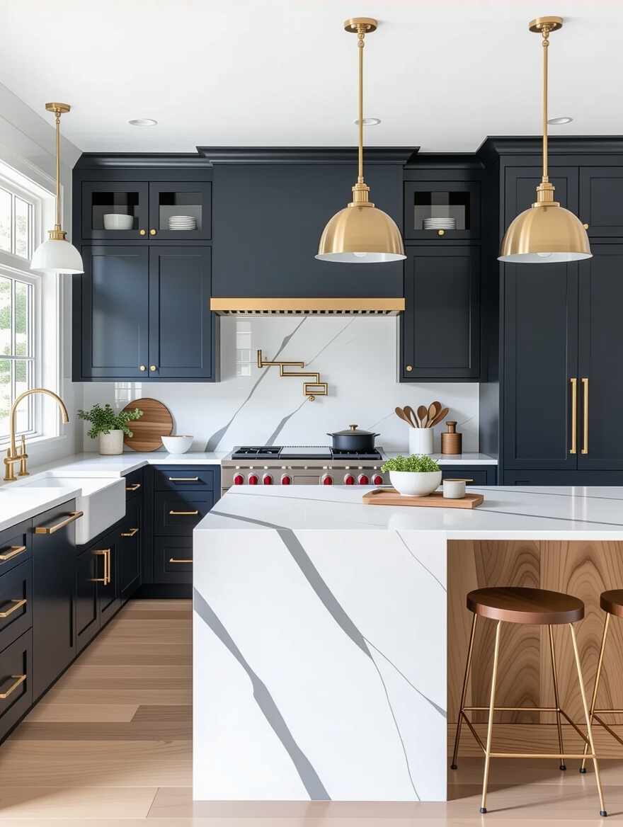 bold colors enhance kitchens