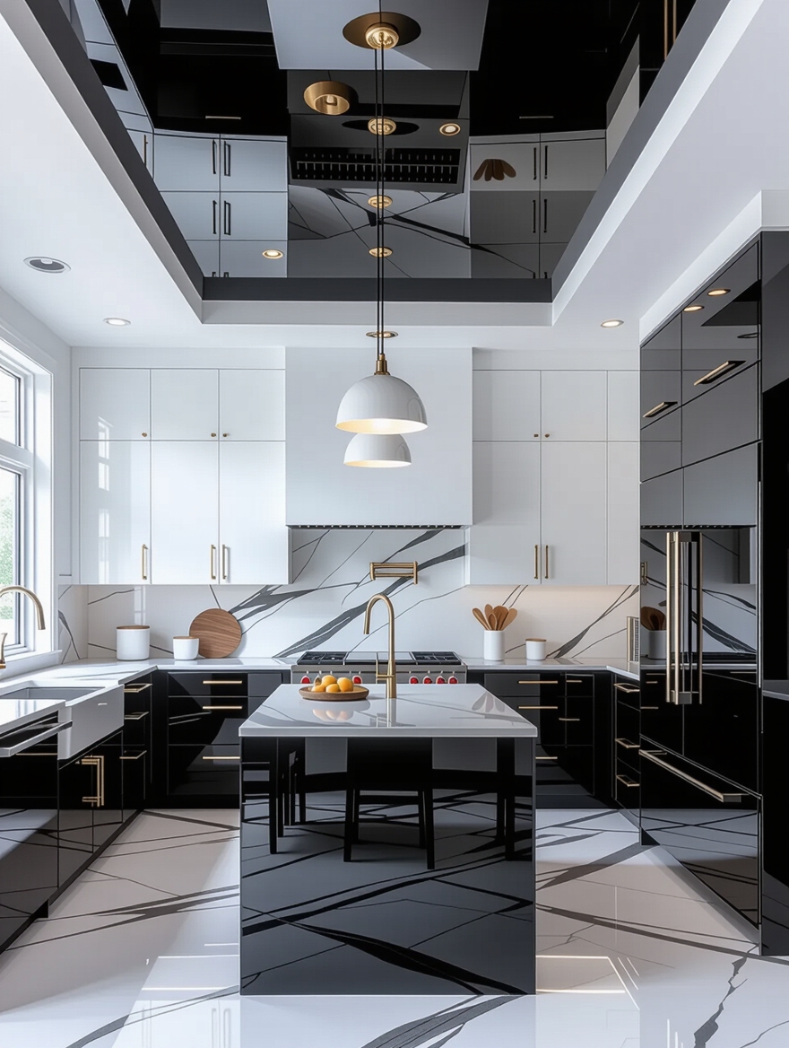 bold contrast in ceilings