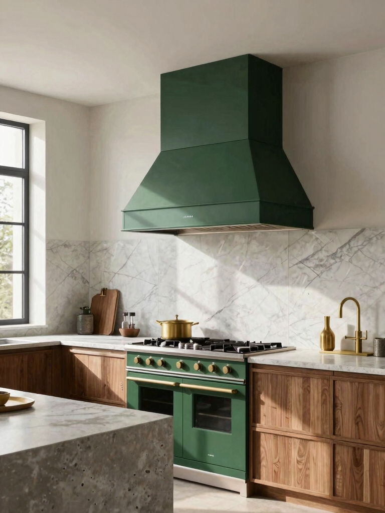 bold dark green accent