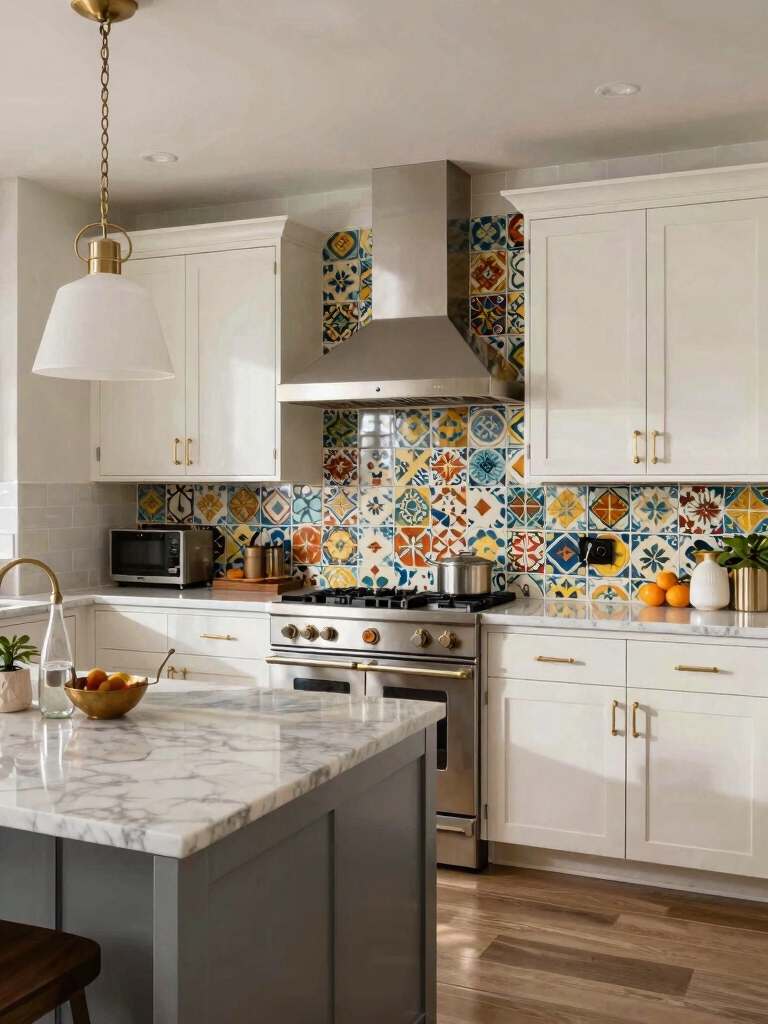 bold graphic backsplash design