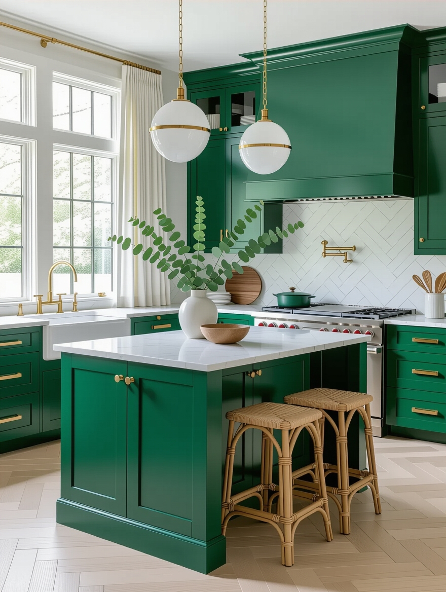 bold green kitchen transformation