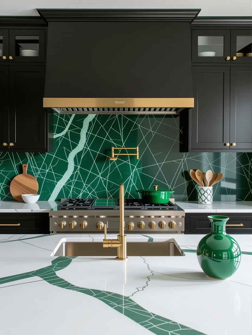 bold textured kitchen backsplashes