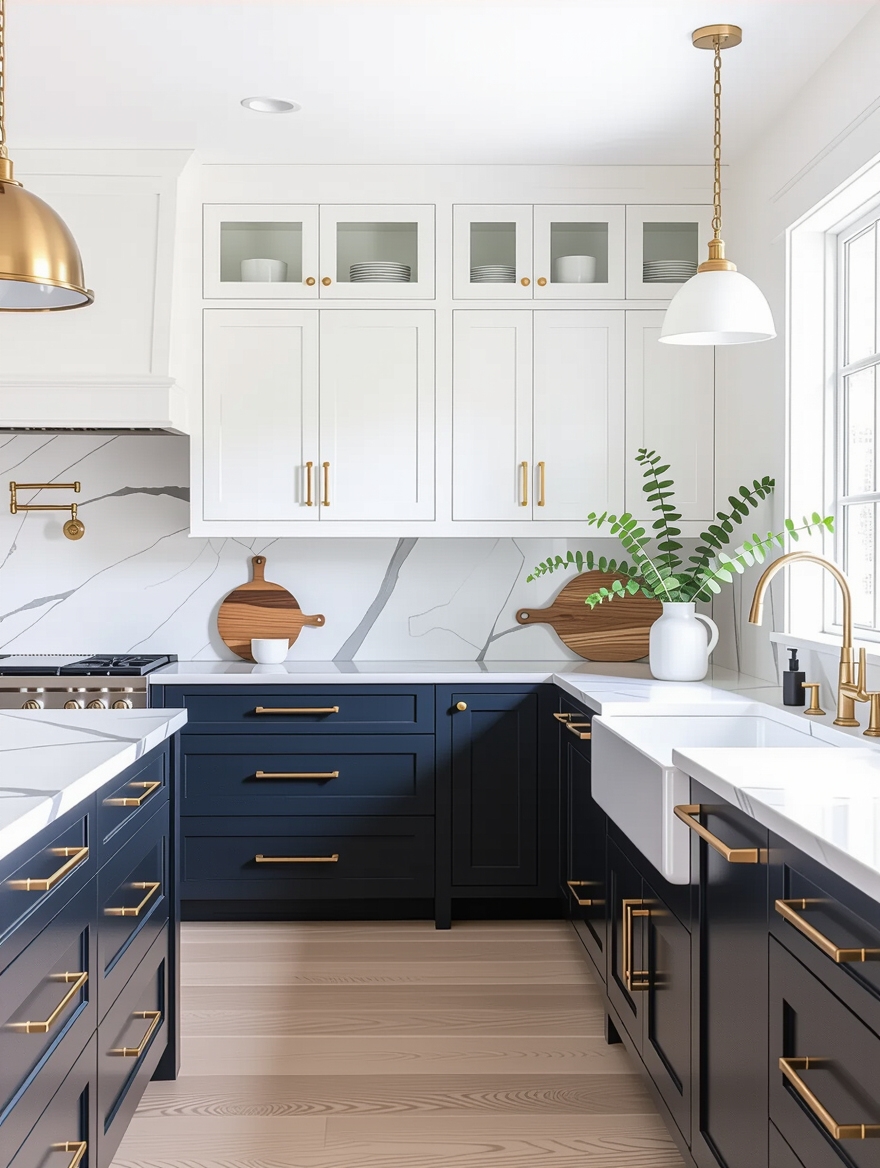 bold two tone cabinet design