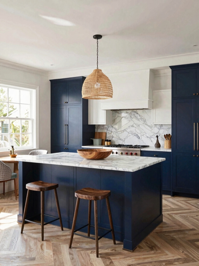 bold two tone kitchen design