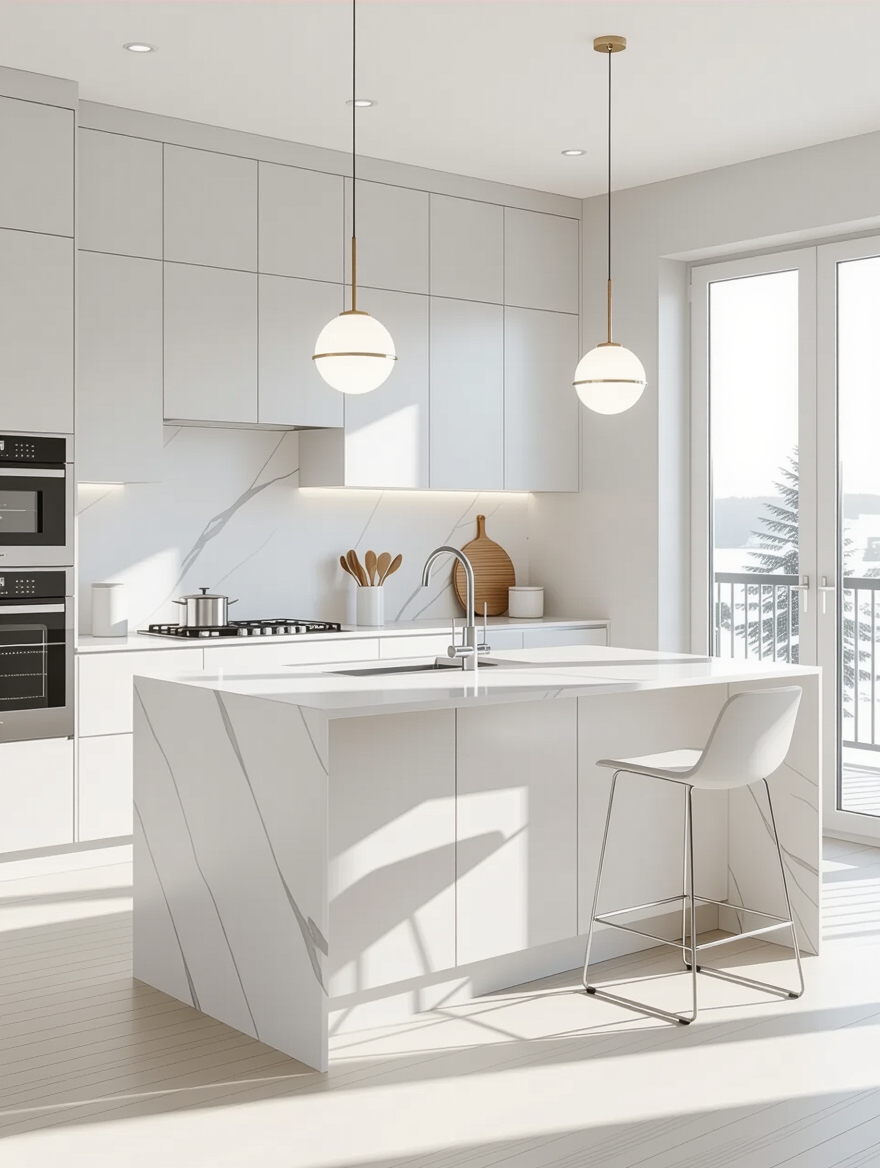 bright airy grey kitchens