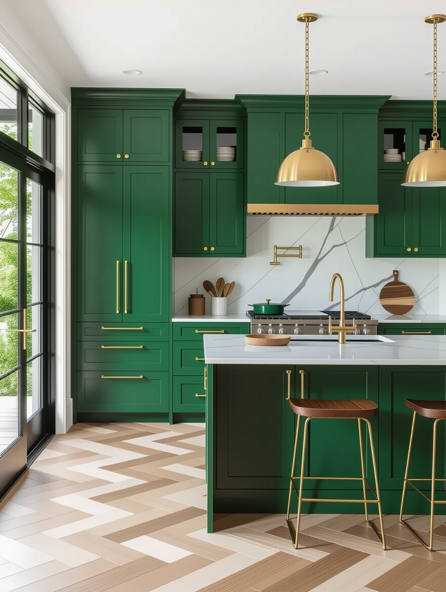 choosing calming green cabinets