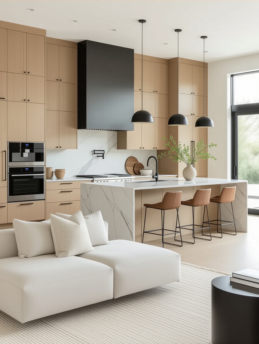 clutter free open concept organization