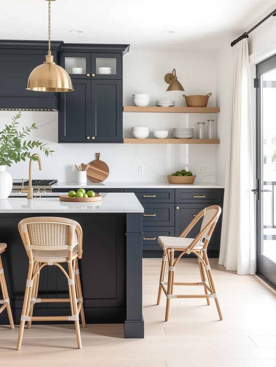 coastal kitchen wood accents