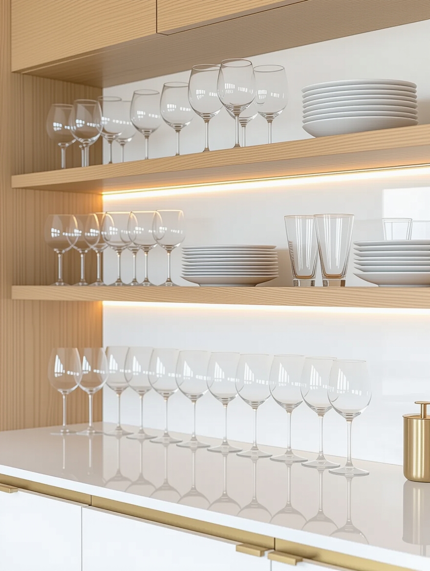 colorful glassware arrangement ideas