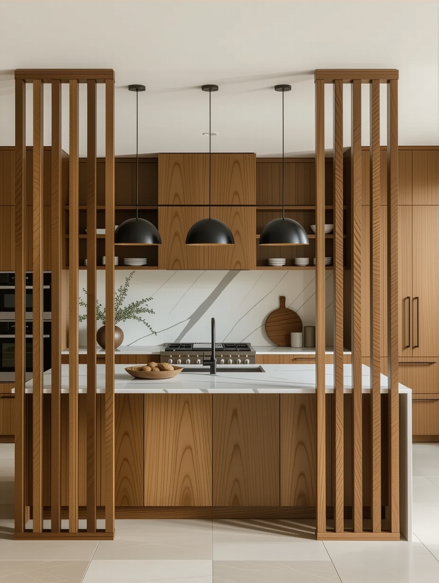 cozy airy kitchen separation
