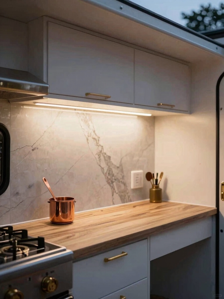 cozy bright under cabinet lighting