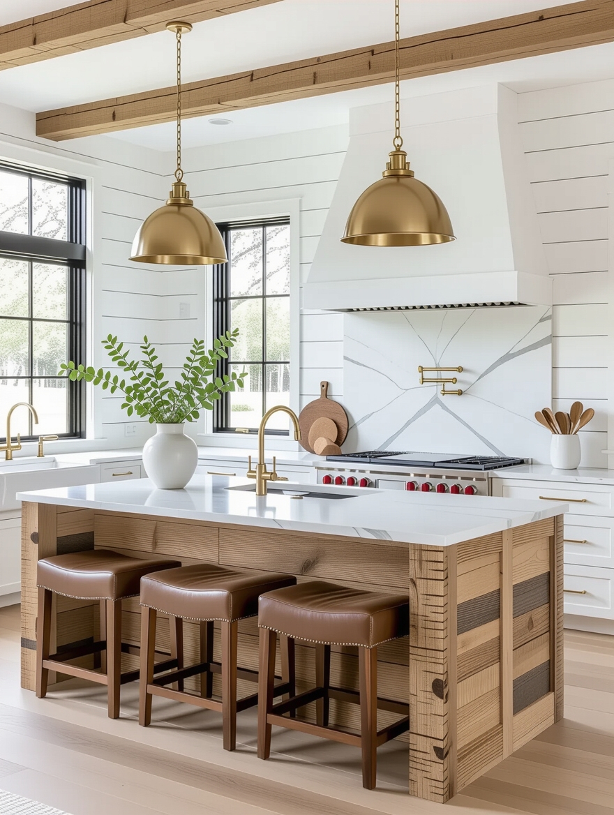 cozy contrast in kitchens