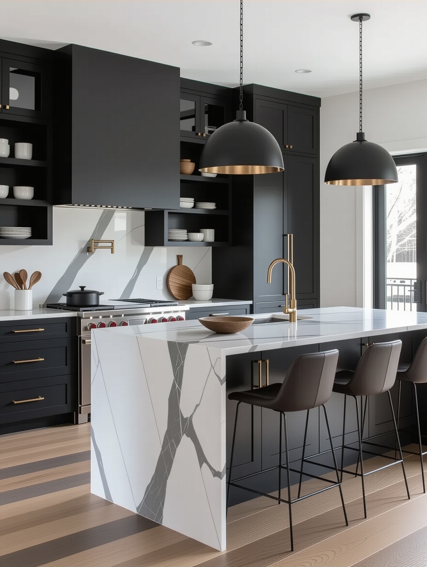 cozy luxurious dark grey kitchens