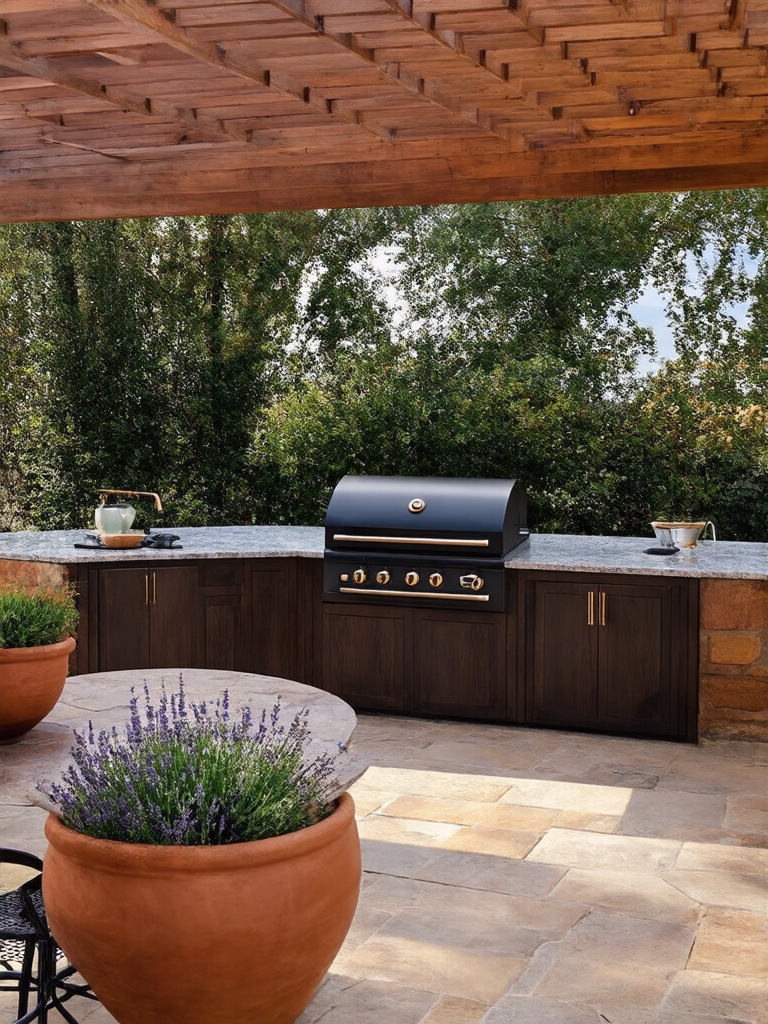 cozy outdoor cooking space