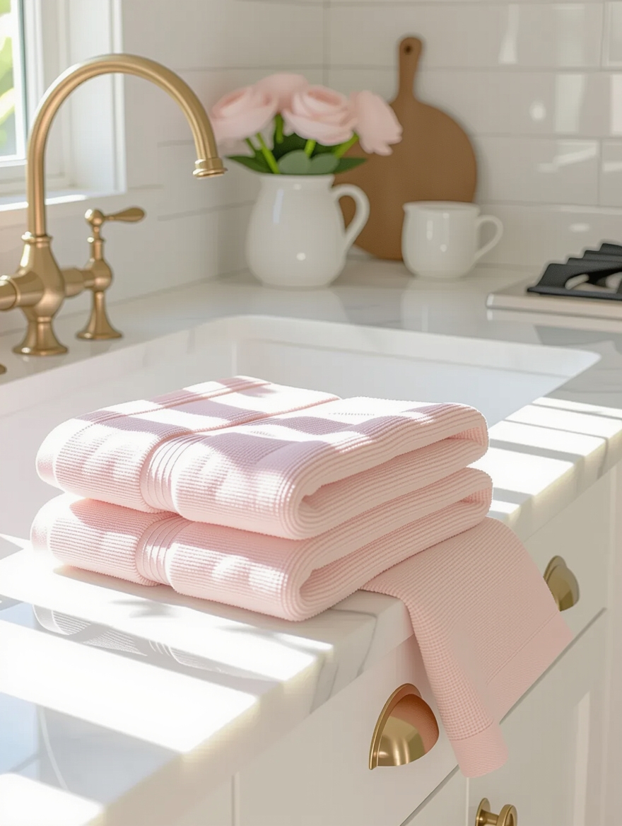 cozy soft pink textiles