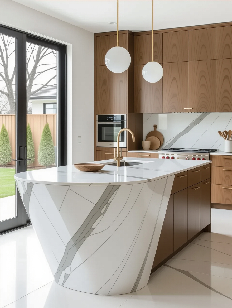 curved shapes enhance kitchen elegance