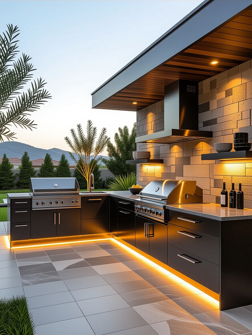 efficient outdoor kitchen design