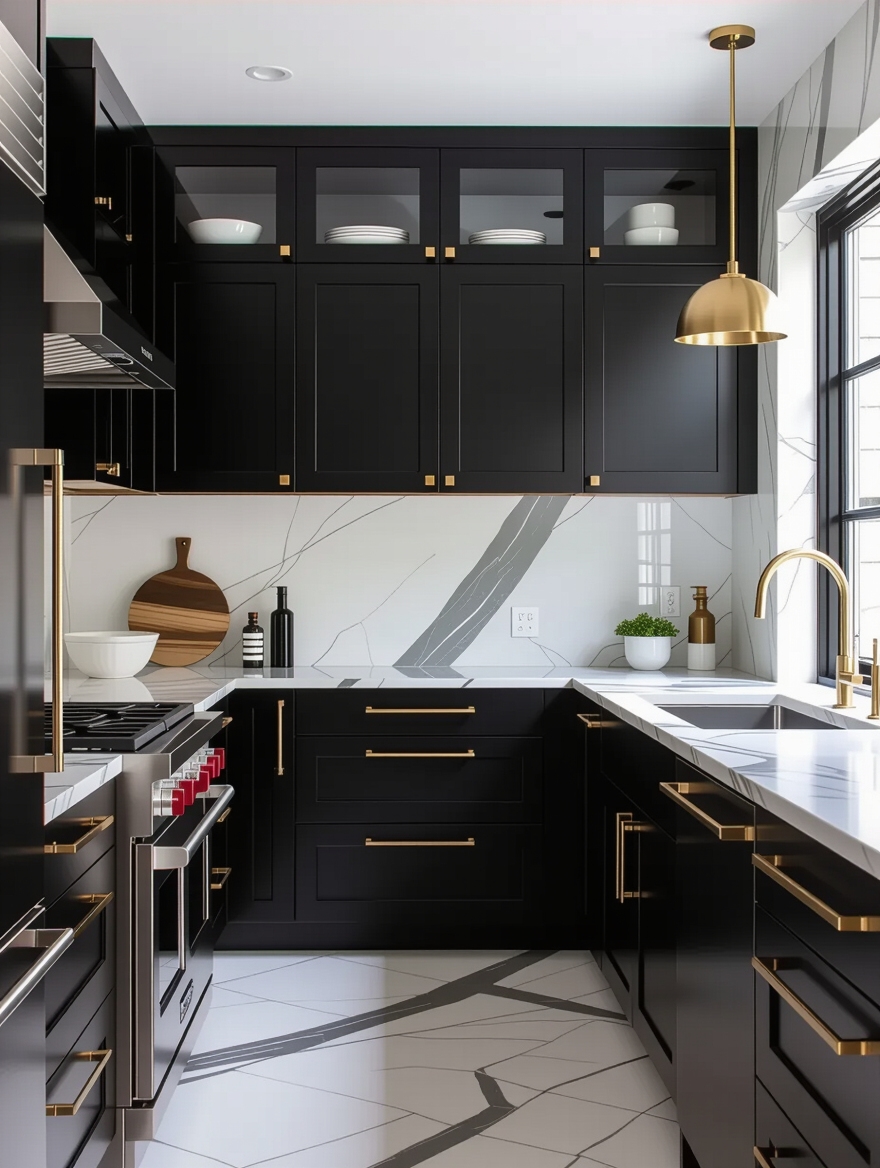 efficient u shaped kitchen flow