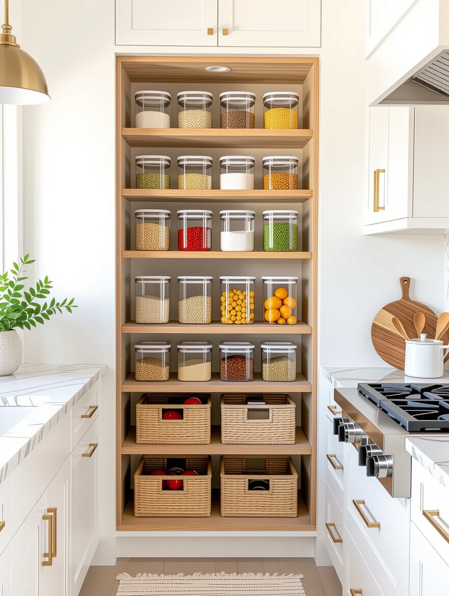 pantry organization with clear containers