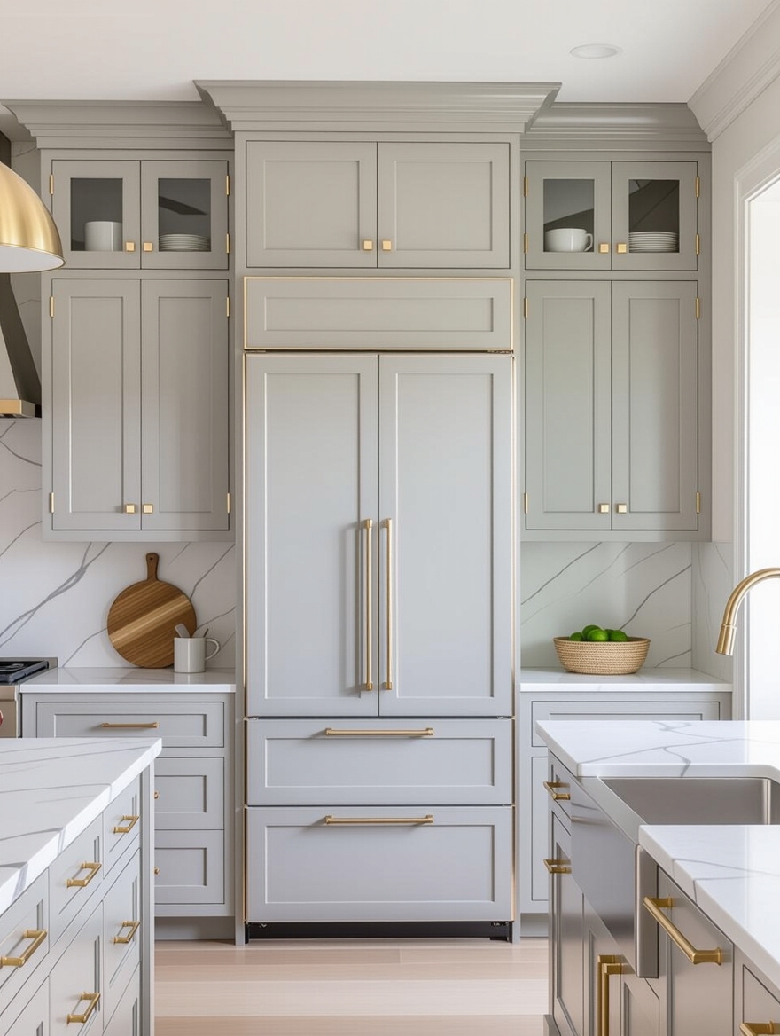 elegant gray cabinetry details