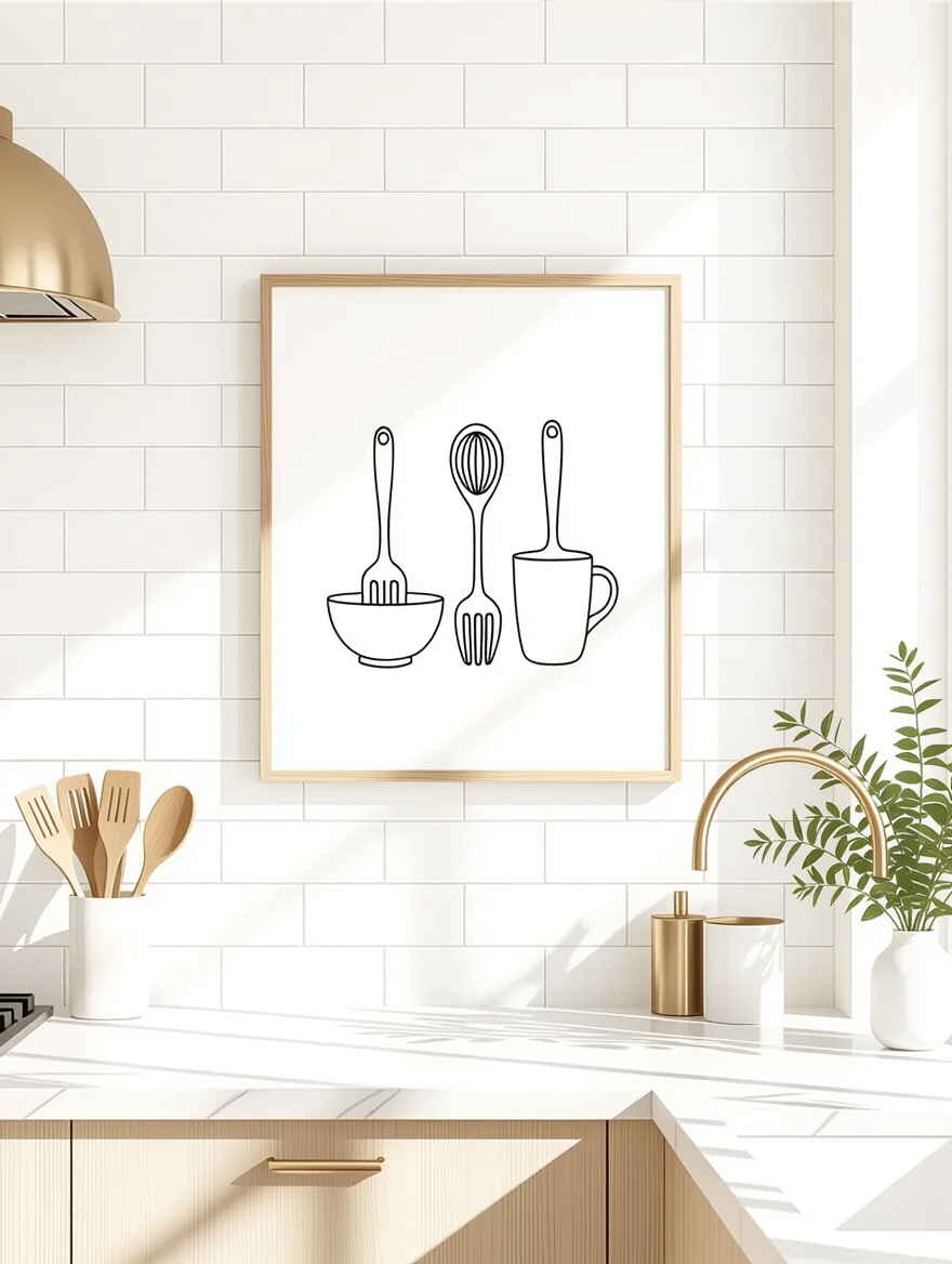 elegant minimalist kitchen art