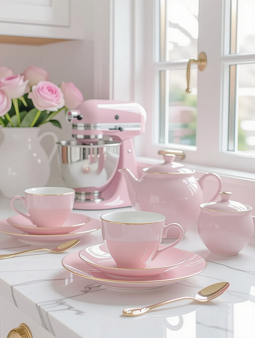 elegant pink dining sets