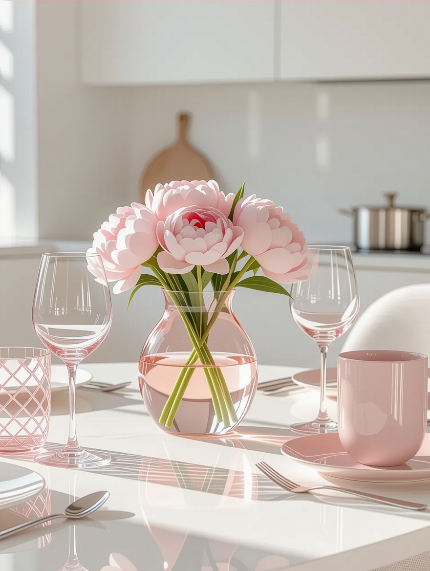 elegant pink glassware style