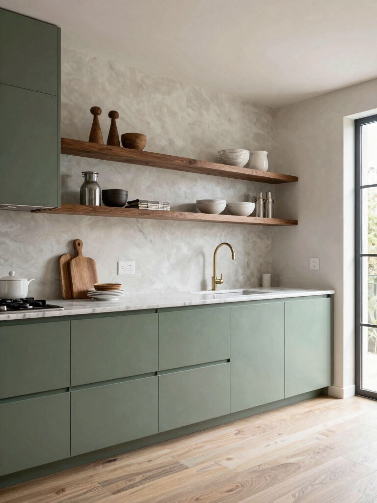 elegant walnut sage kitchens