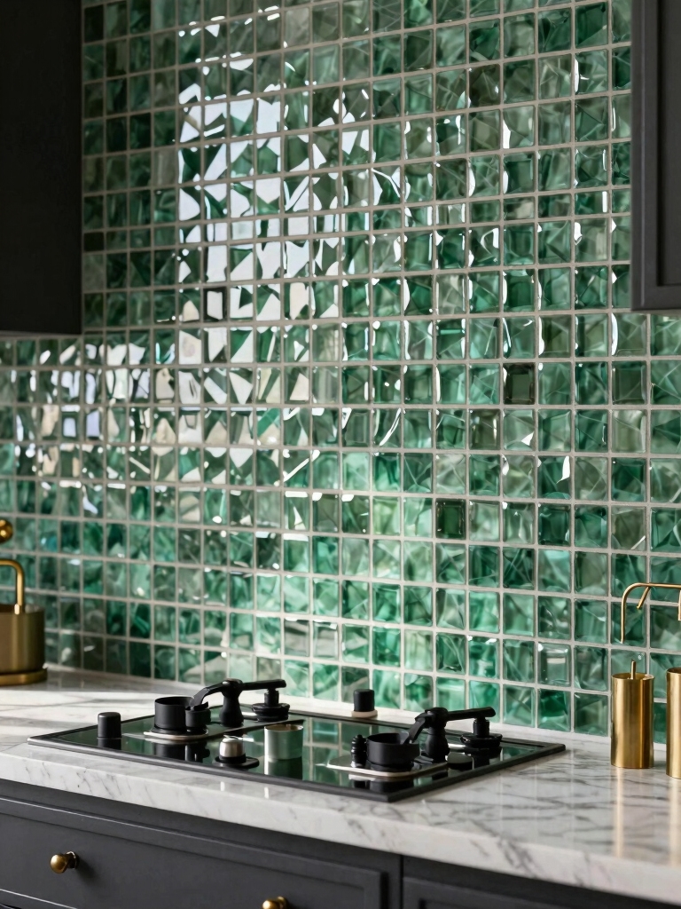 emerald mosaic matte black