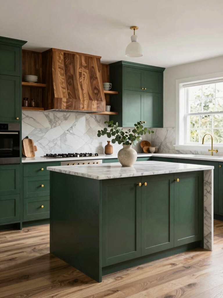 forest green cabinetry elegance
