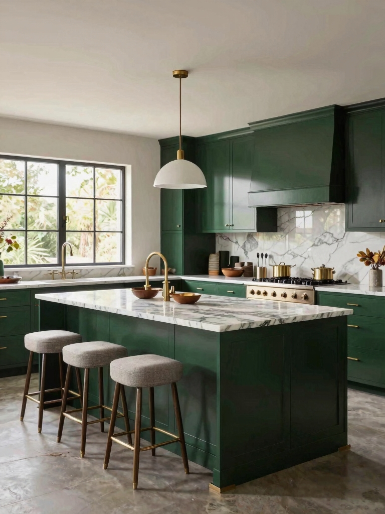 forest green kitchen elegance