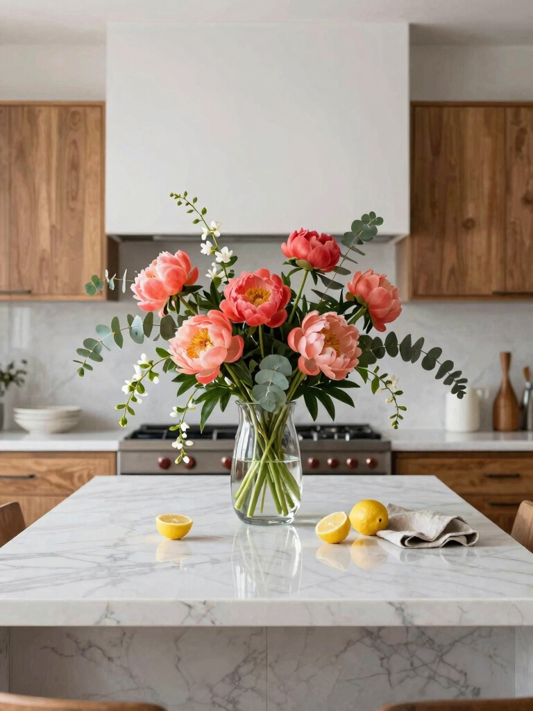 fresh flowers cozy centerpiece
