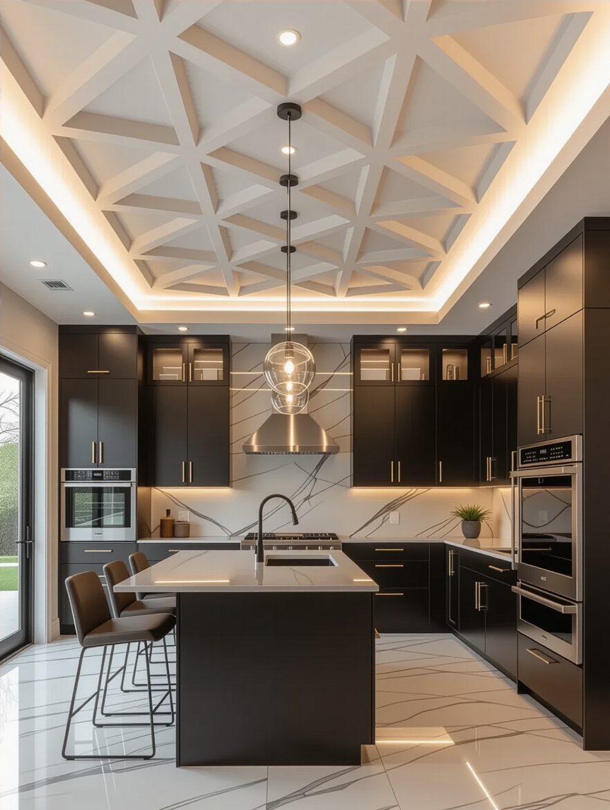 geometric ceiling patterns enhance style