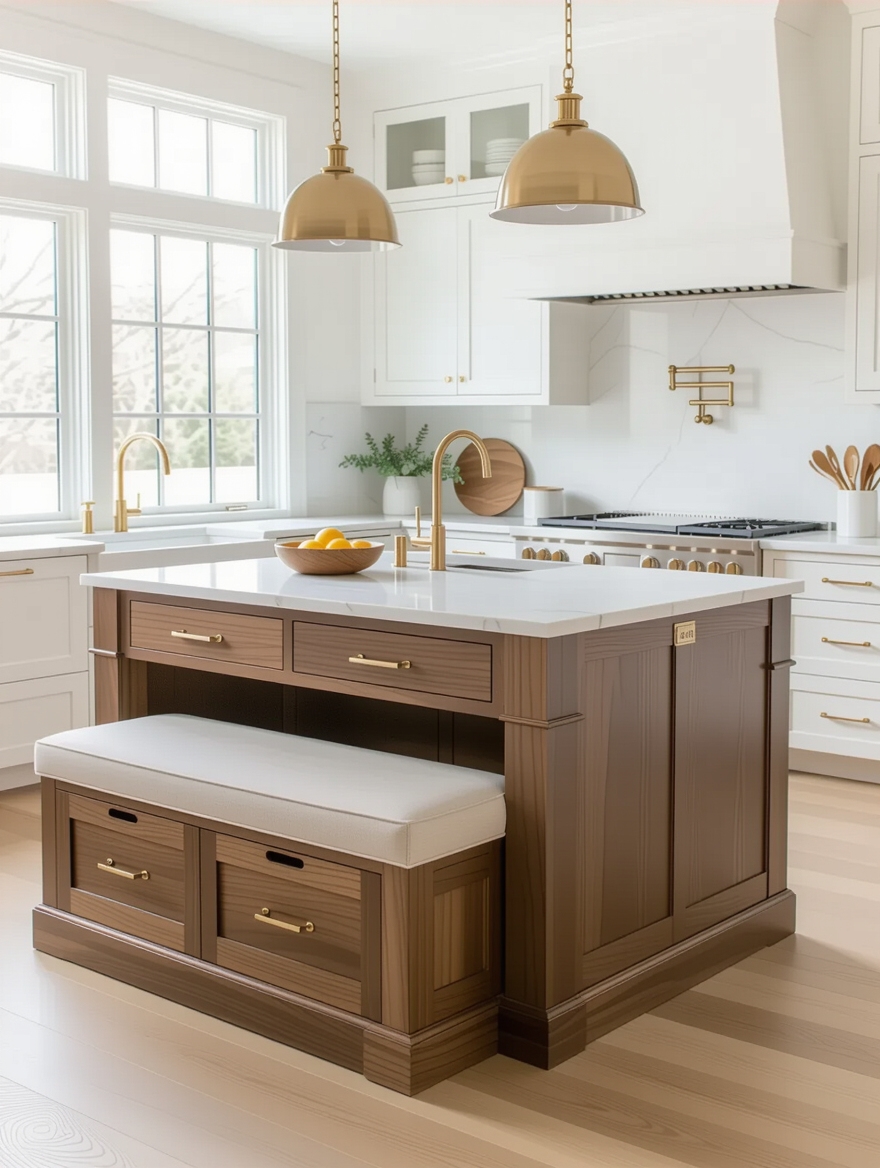 hidden seating for compact kitchens