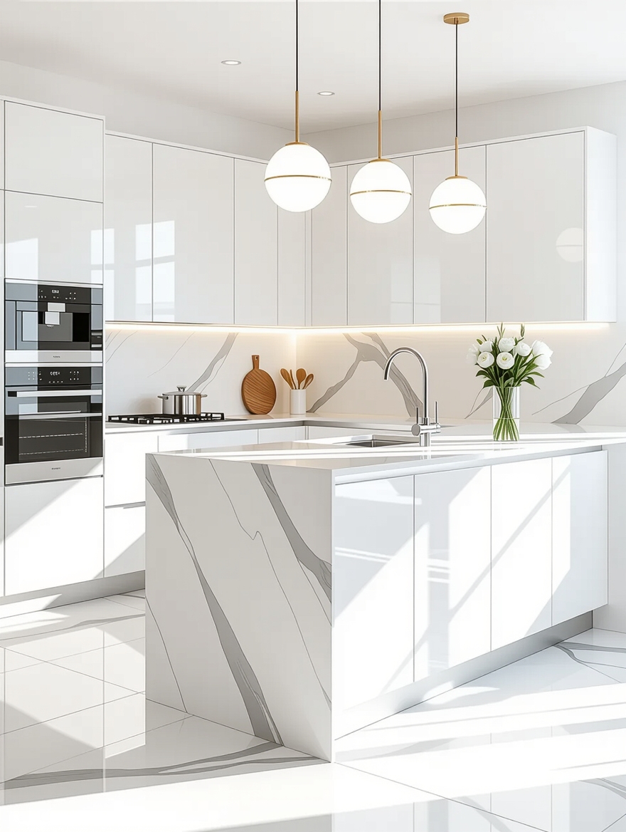 high gloss kitchen elegance