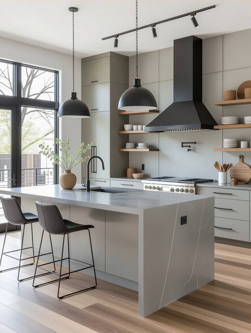 industrial concrete kitchen elegance