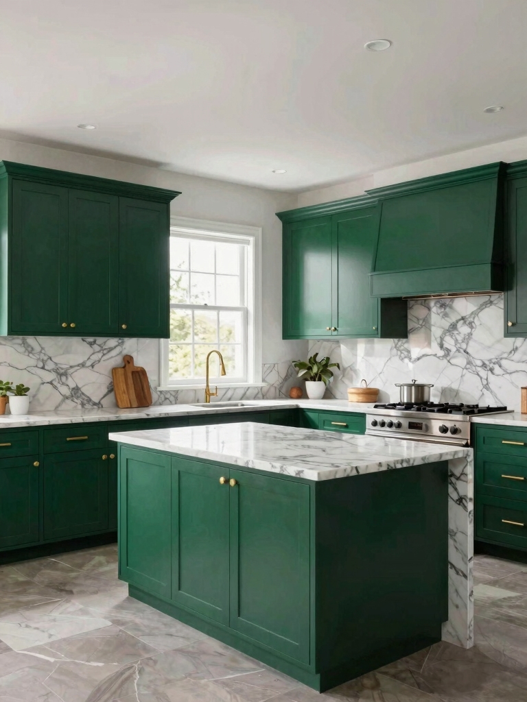luxurious green kitchen cabinets