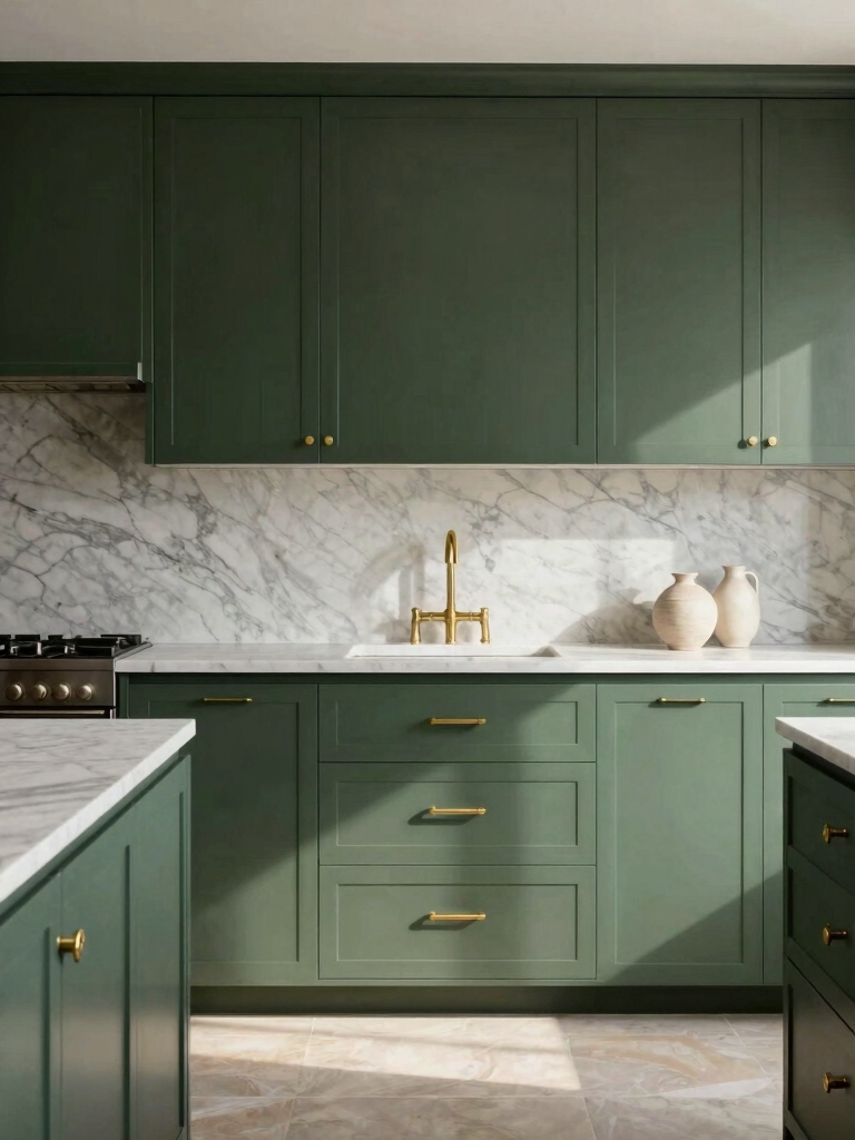 matte green brass elegance