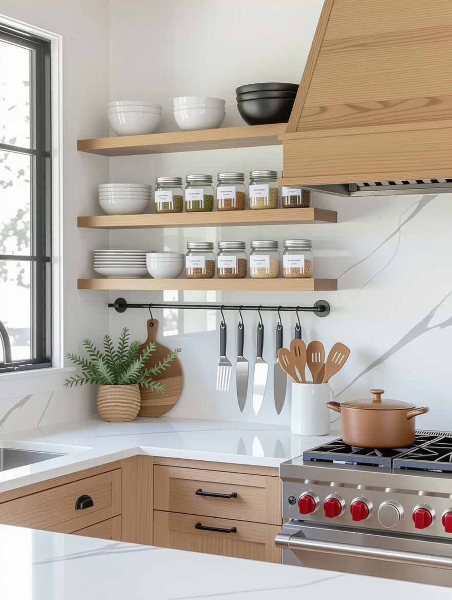 maximize backsplash storage space