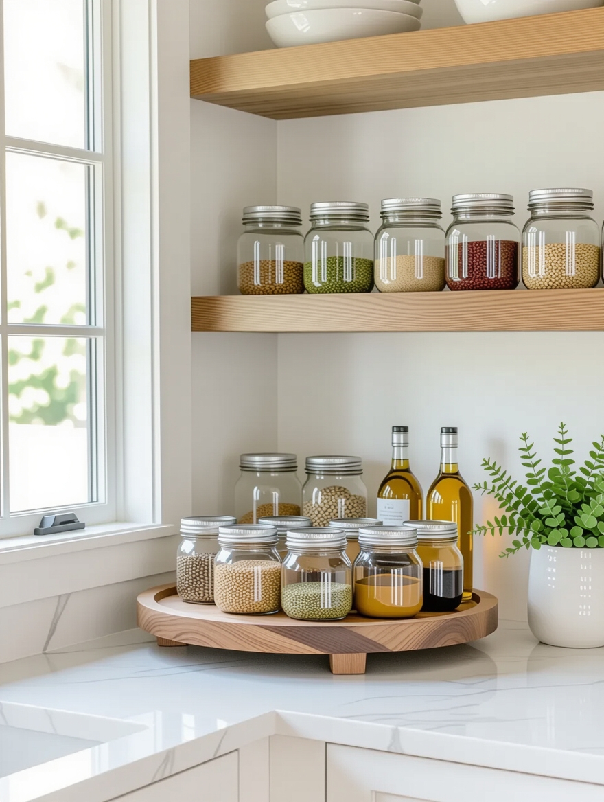 maximize corner pantry space