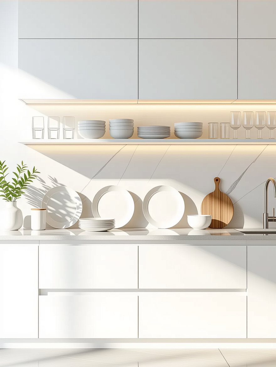 minimalist kitchen crockery units