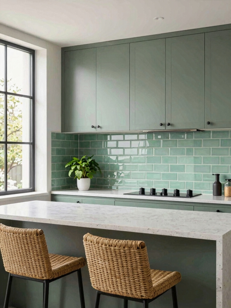 mint tile backsplash transformation