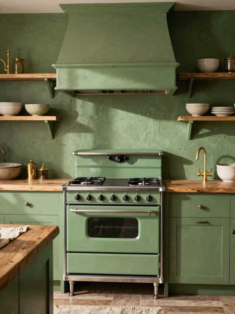 olive green farmhouse kitchen charm
