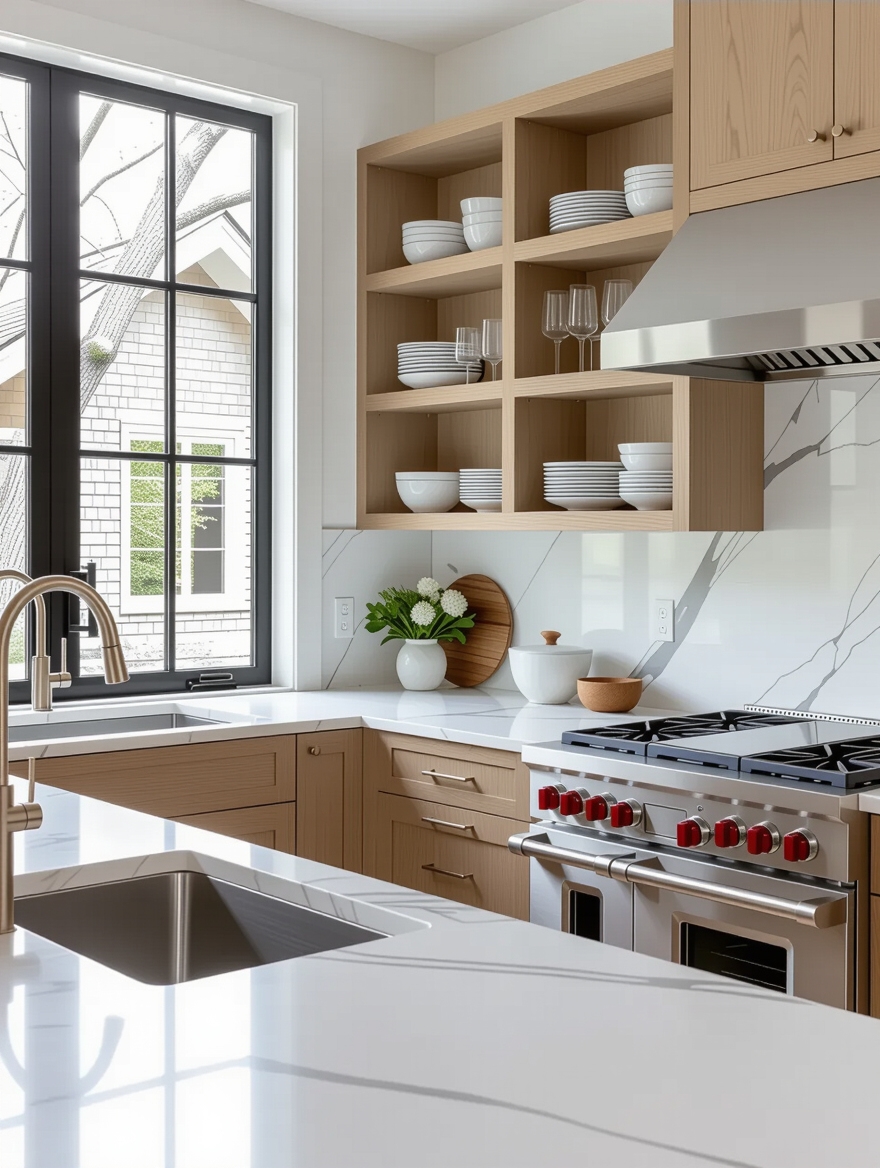 open cabinets enhance accessibility